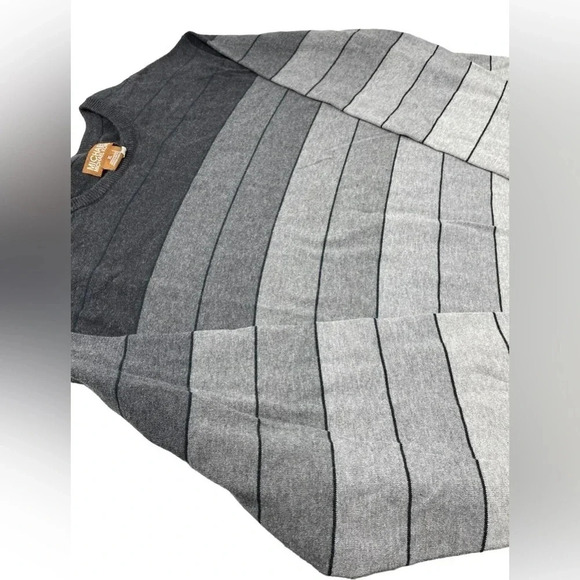 Michael Kors Grey Striped Sweater Size XL - Picture 3 of 7